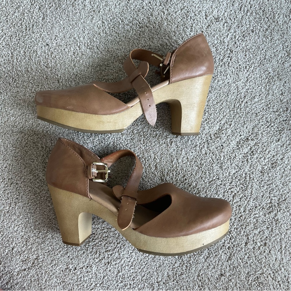 Leather Heel Clogs